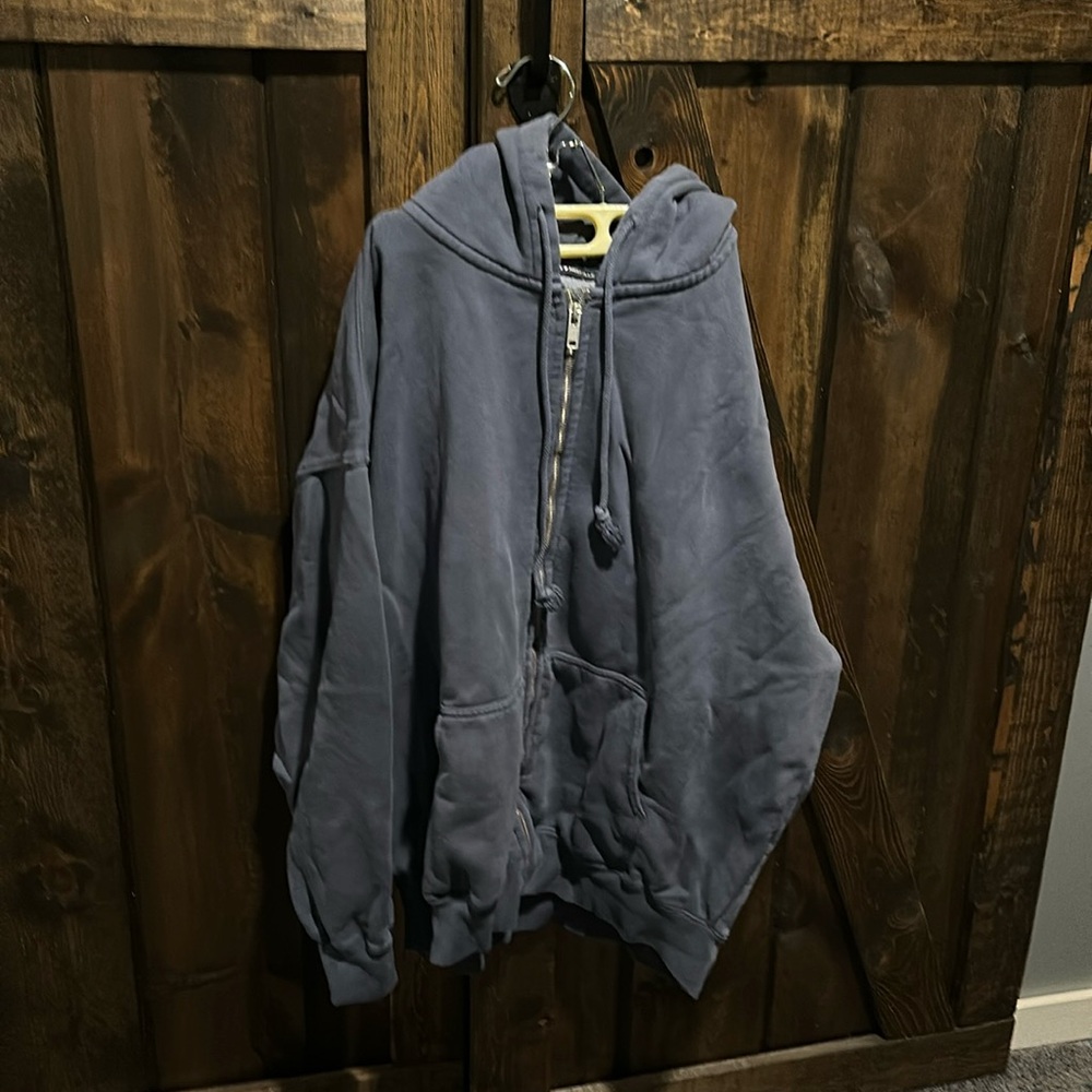 Blue Brandy Melville Zip-Up Hoodie